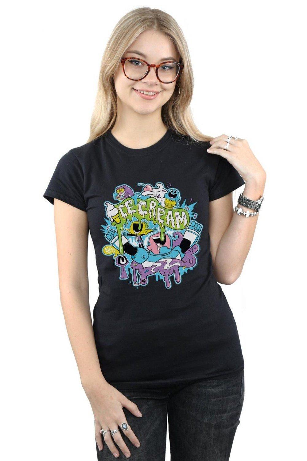 T-Shirts | Teen Titans Go Ice Cream Cotton T-Shirt | DC Comics