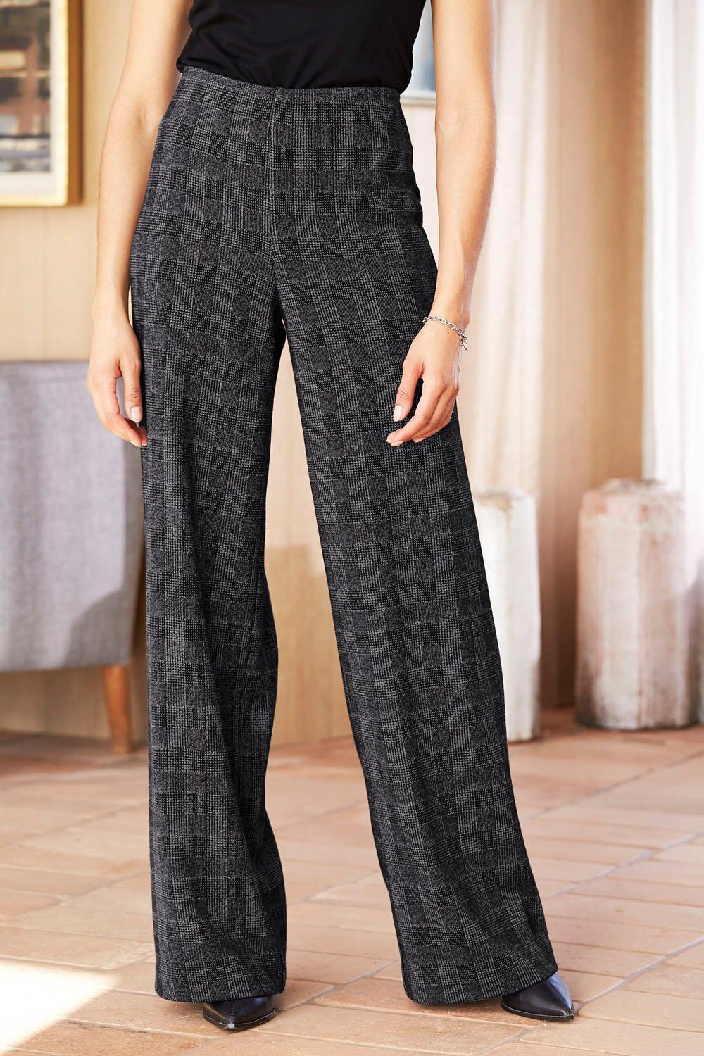 Check Pull-On Trousers by Aniston | Look Again