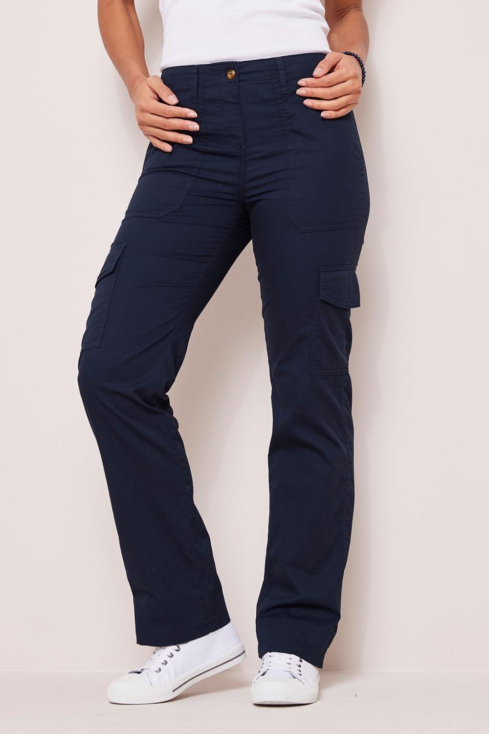 Traders Navy Cargo Reflective Work Trousers - Lowes Menswear