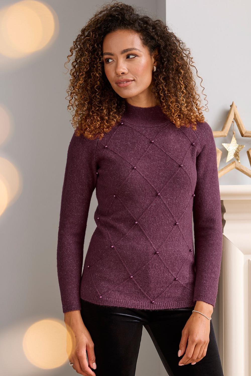 Maroon on sale knit jumper