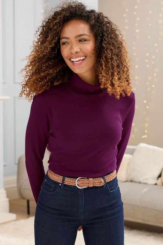 Tops | Cosy-Up Long Sleeve Roll Neck Top | Cotton Traders
