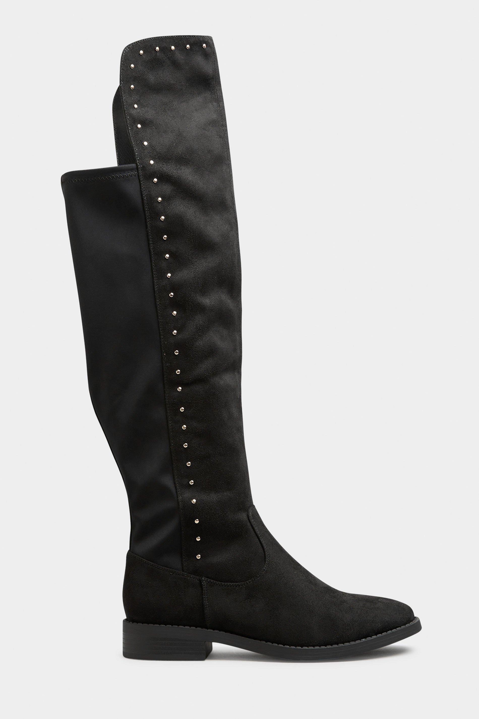 over the knee studded boots
