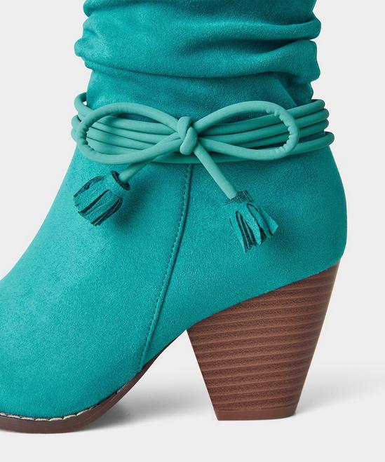 Joe Browns Teal Tassel Bow Ankle Boots 5
