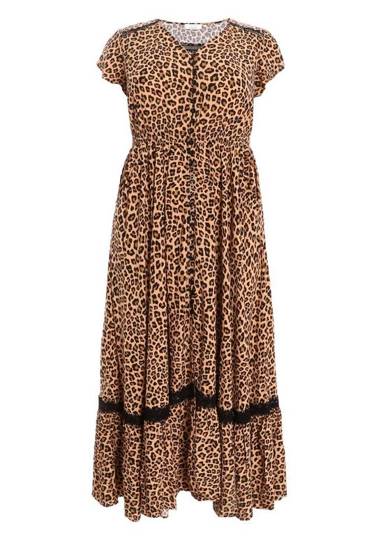 Dresses | Curve Leopard Print Crochet Trim Maxi Dress | Quiz