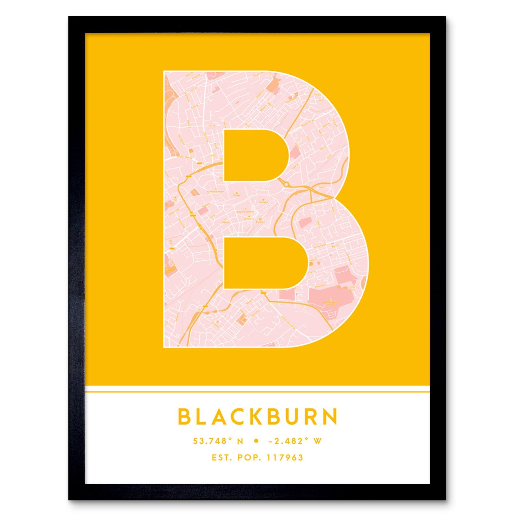 Wall Art & Pictures | Blackburn England United Kingdom City Map Modern ...