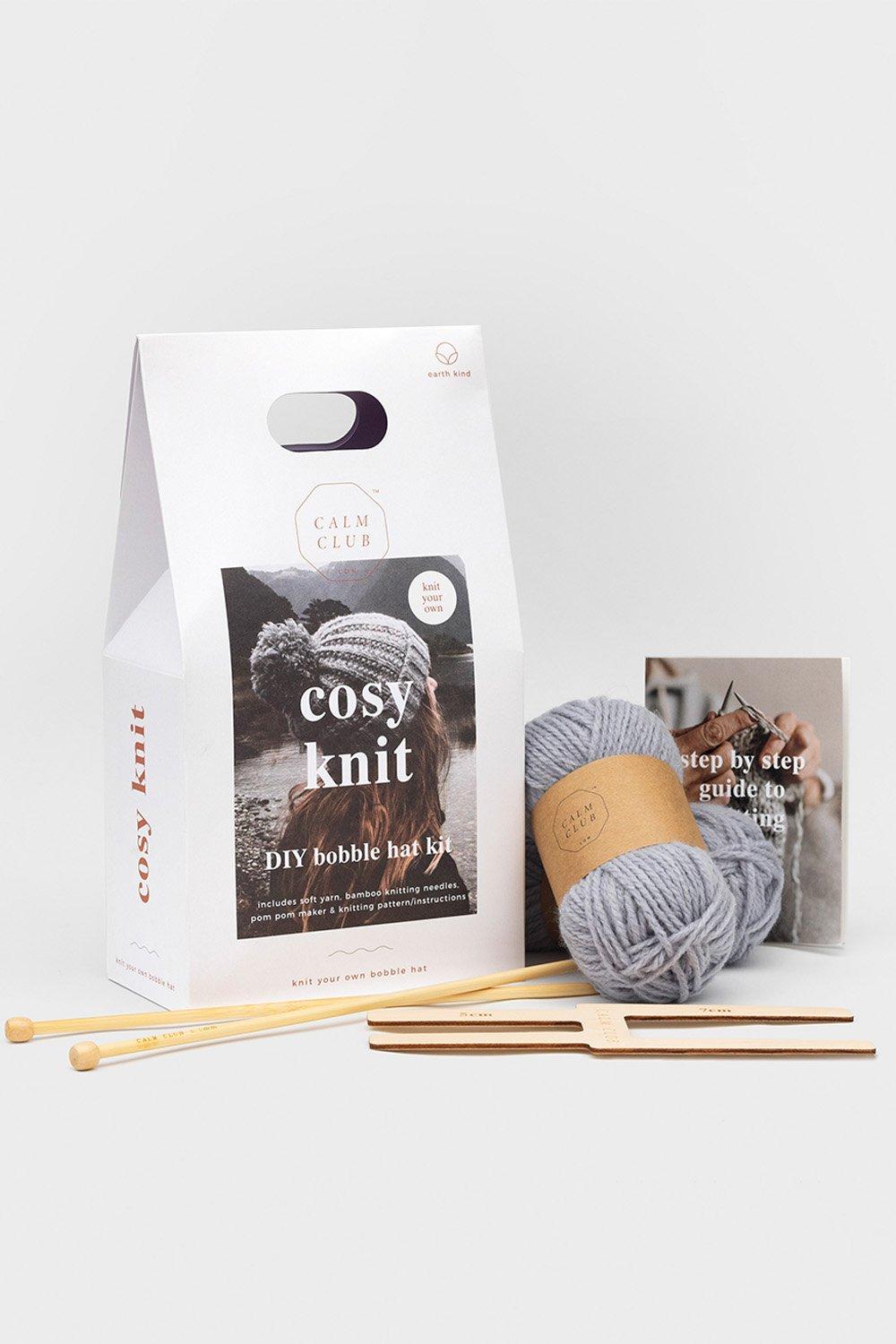 Calm Club | Knitting Kit & Guide | Crochet A Chunky Knit Blanket | Craft  Kits For Adults | Crochet Kit For Beginners | Includes Chunky Yarn,  Knitting