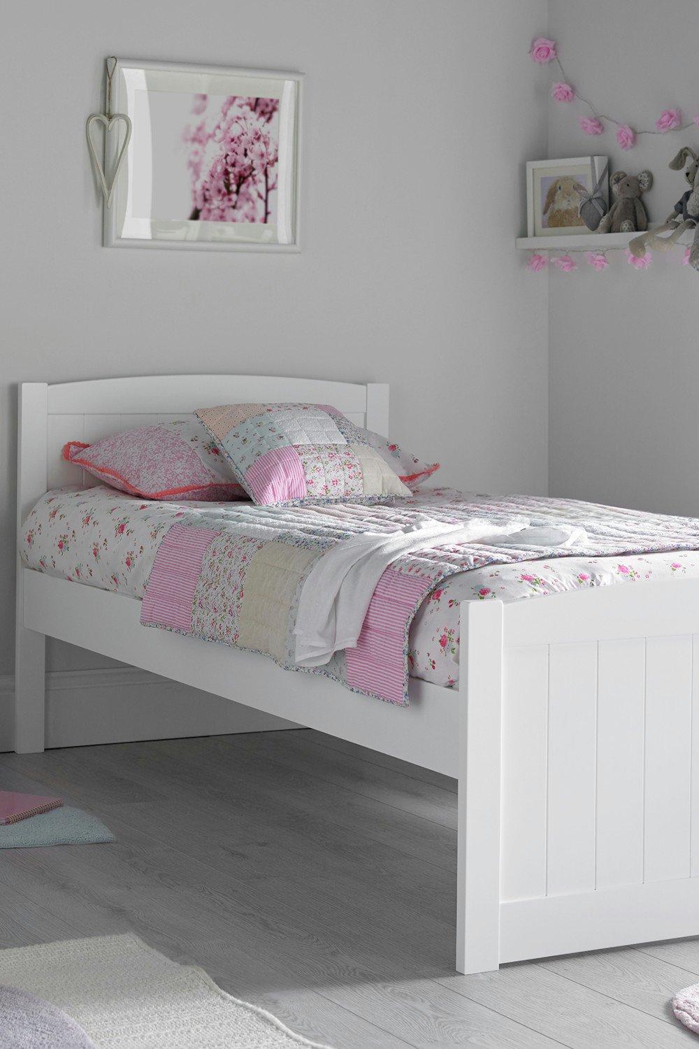 Beds | Portland White Wooden Single Bed Frame | Time4sleep