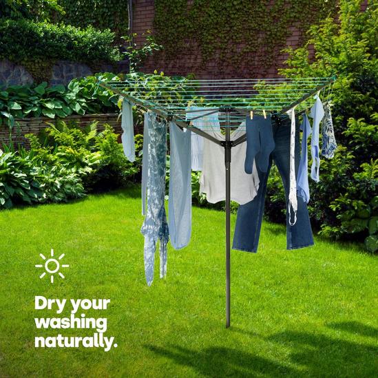 LIVIVO Outdoor Garden Rotary Washing Line - 4 Arm Folding Clothes Dryer 2