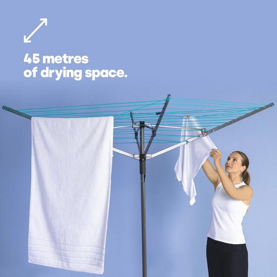 LIVIVO Outdoor Garden Rotary Washing Line - 4 Arm Folding Clothes Dryer 3