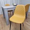 KOSY KOALA Grey Dining Table with 4 Mustard-Stitched Chairs Dining Room set thumbnail 5