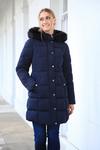 DOUBLE SECOND Long Puffer with Fur Collar thumbnail 1