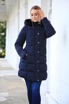 DOUBLE SECOND Long Puffer with Fur Collar thumbnail 2
