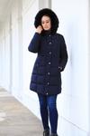 DOUBLE SECOND Long Puffer with Fur Collar thumbnail 3