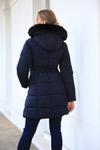 DOUBLE SECOND Long Puffer with Fur Collar thumbnail 5