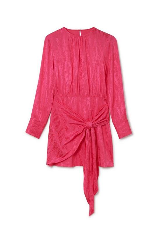 ANOTHER SUNDAY Jacquard Wrap Front Mini Dress With Long Sleeves In Pink 4