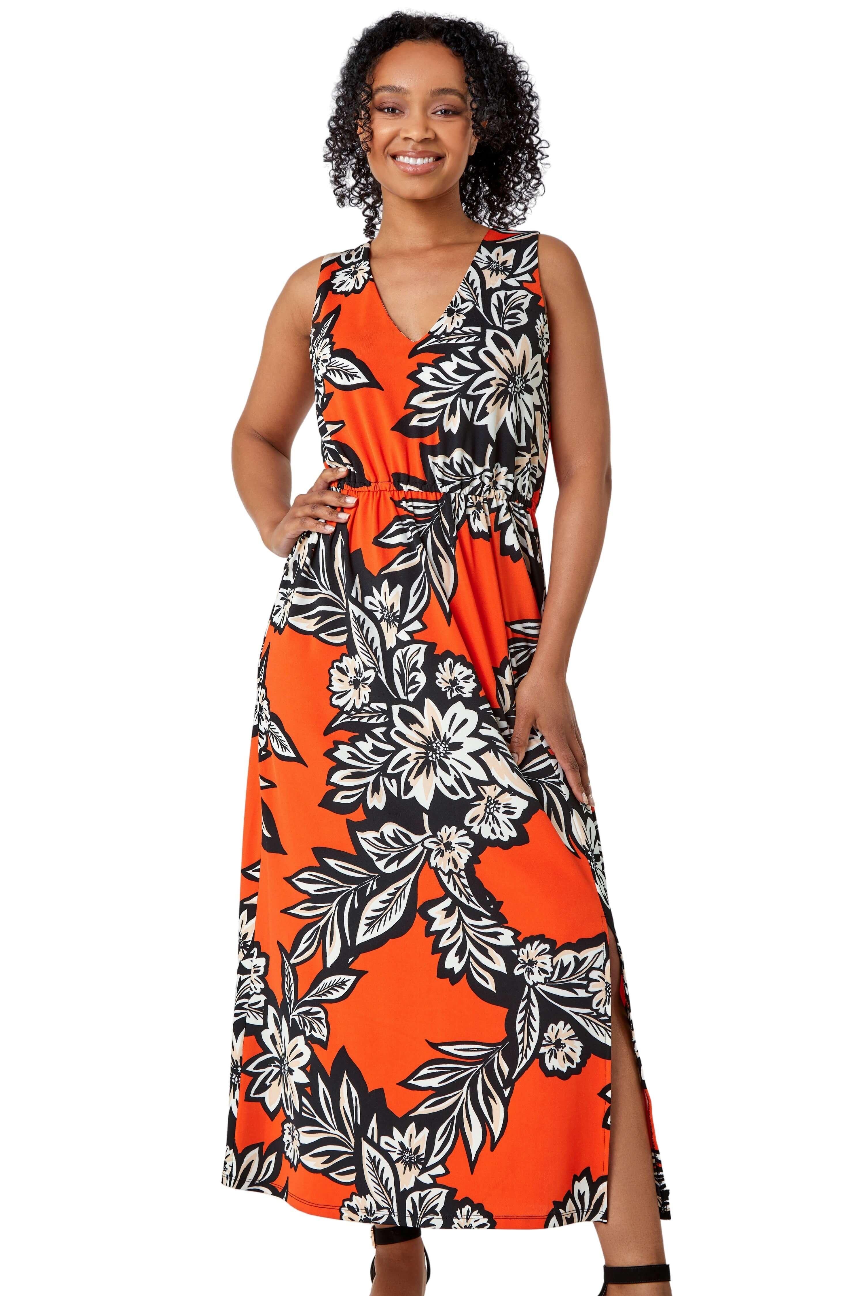 Dorothy perkins orange hot sale maxi dress