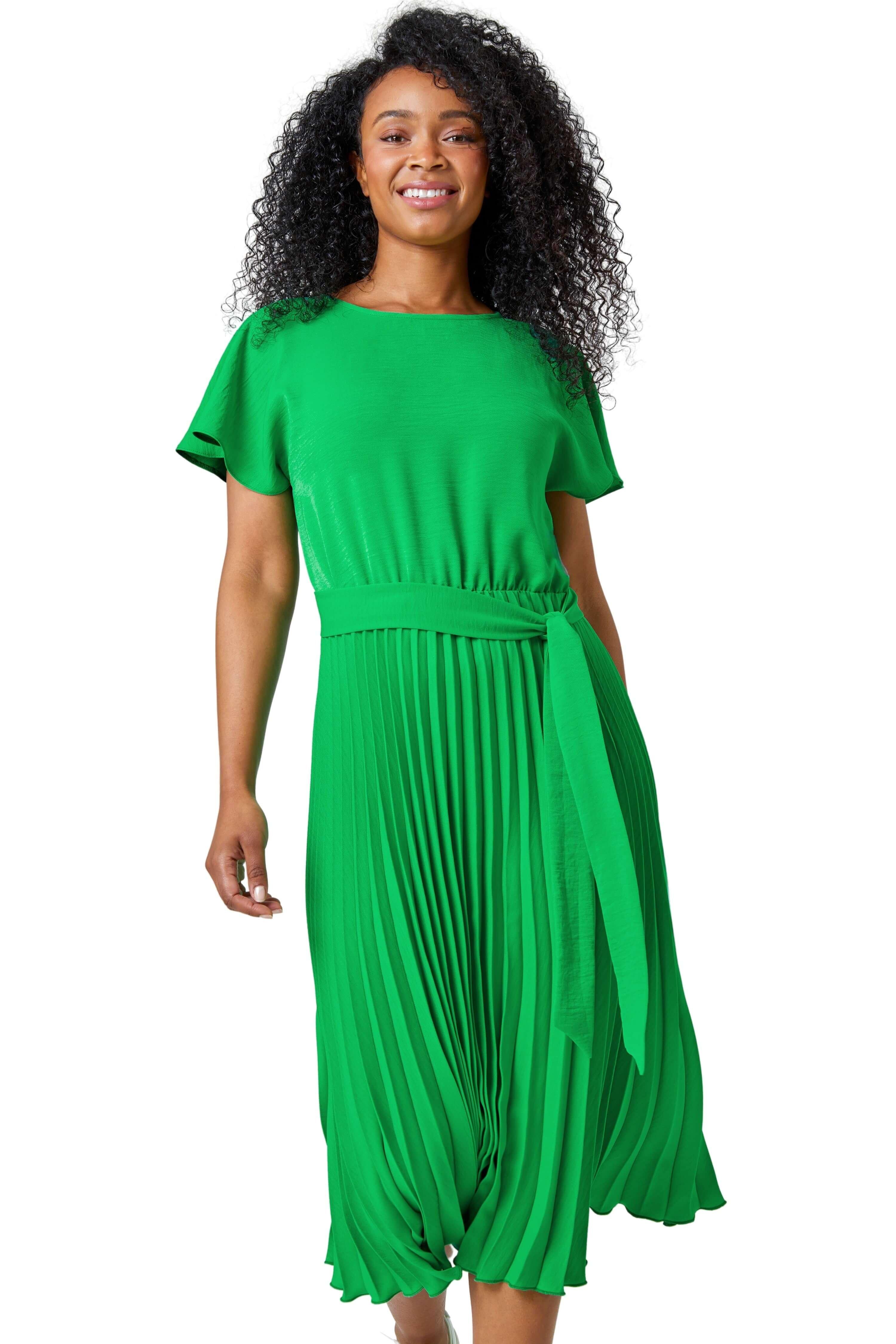 Dorothy perkins hotsell green pleated dress