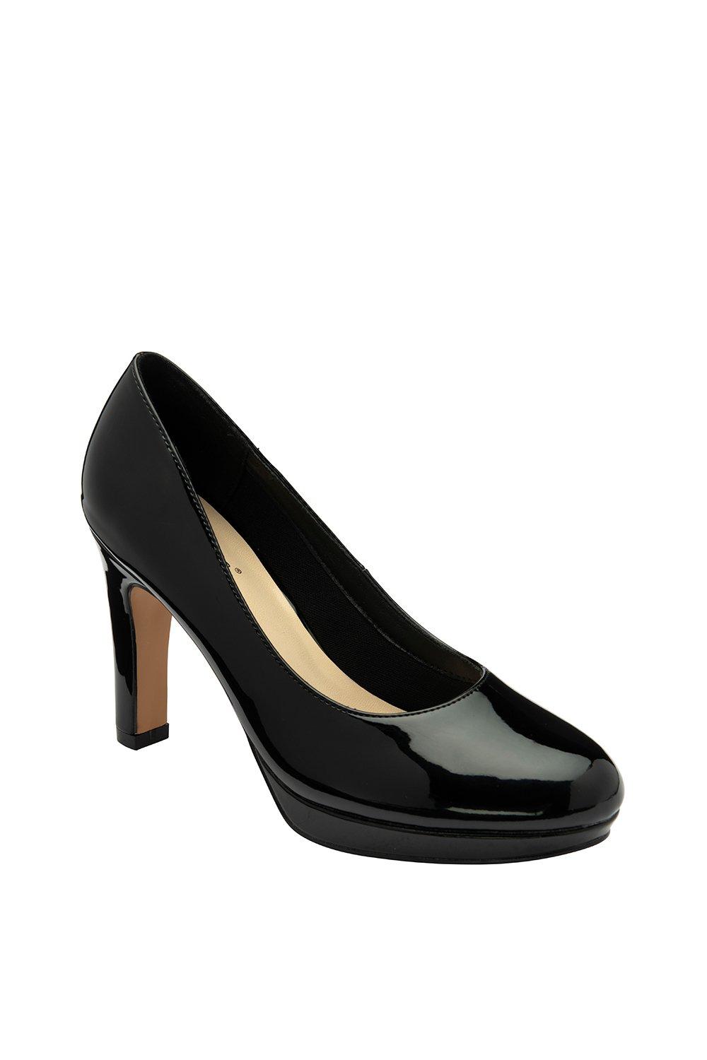 Heels Black Patent Riley Court Shoes Lotus