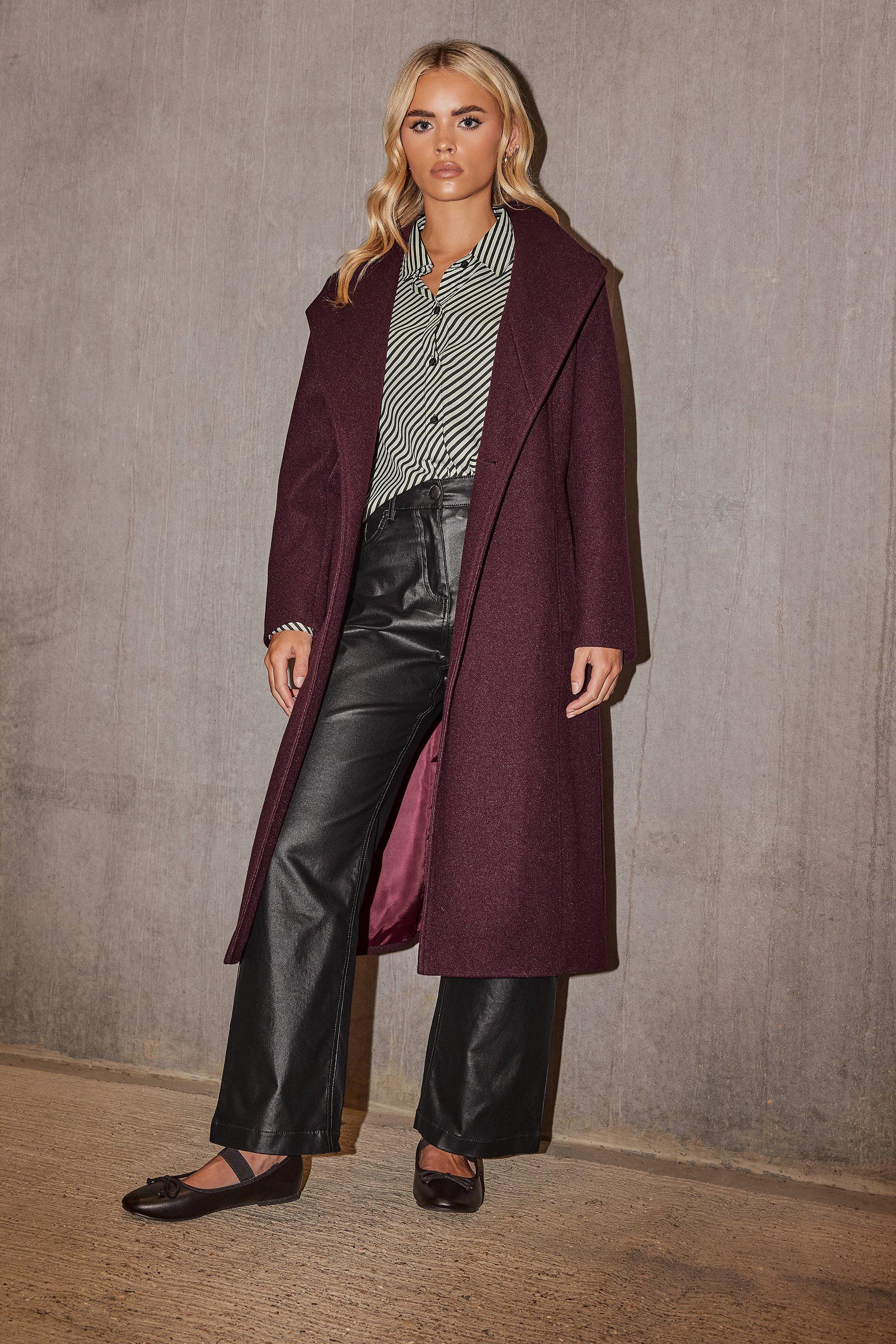 Petite burgundy coat sale