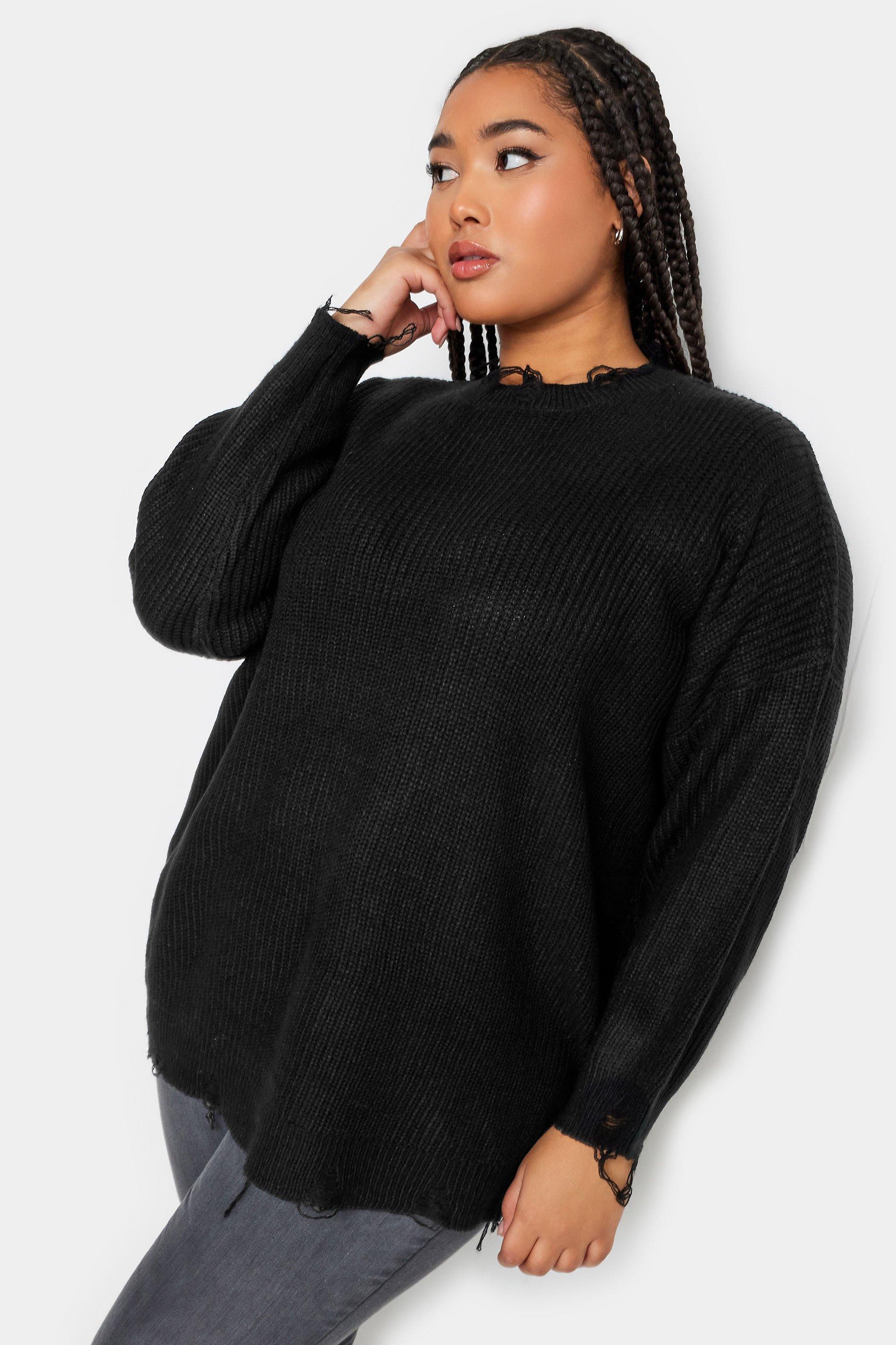 Jumpers & Cardigans | Distressed Knitted Jumper | Yours