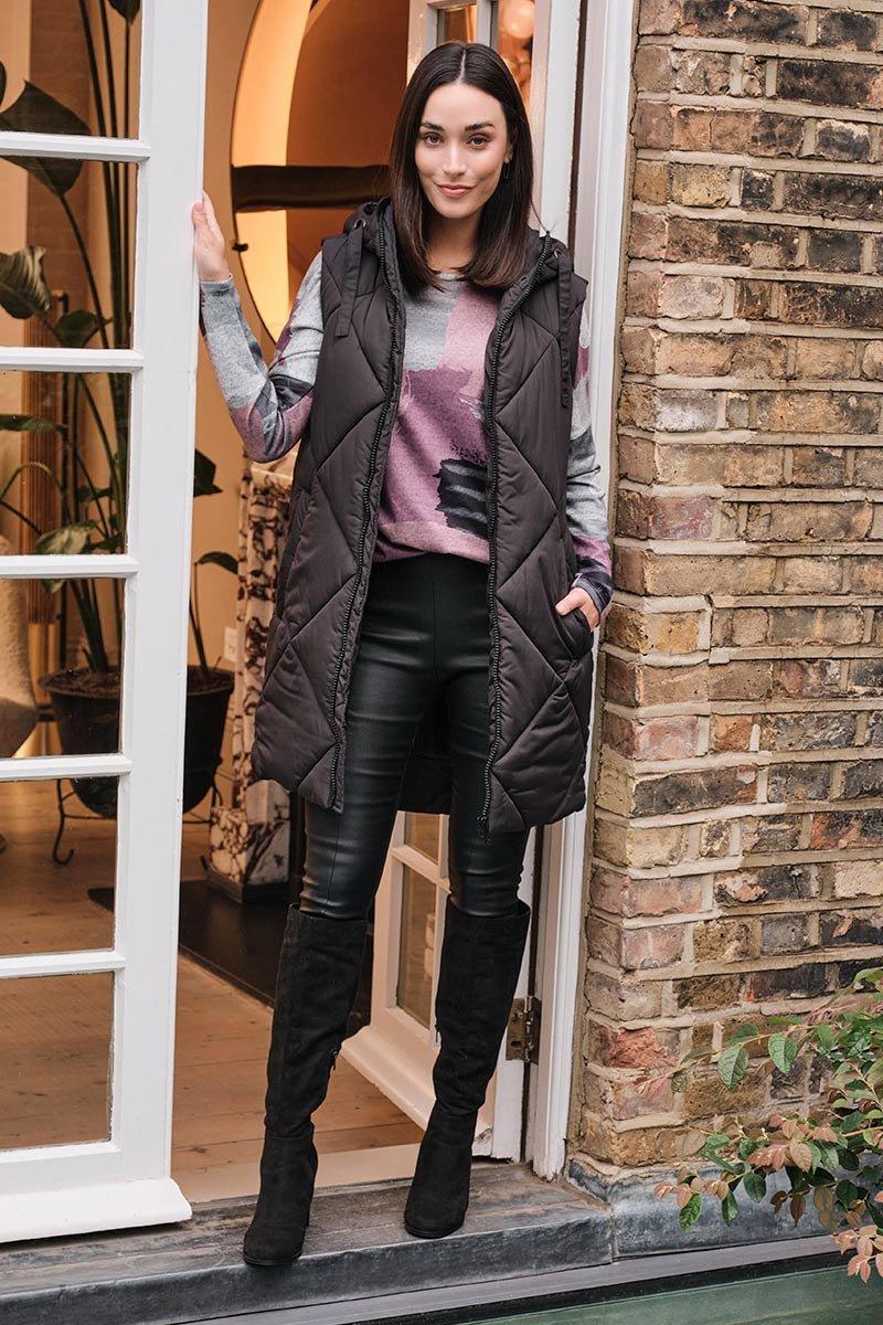 Jackets & Coats | Quilted Longline Puffer Vest | Izabel London