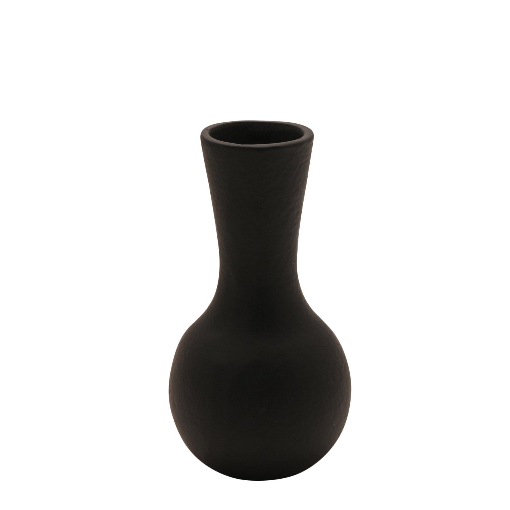 Vases & Bowls | Small Metal Vase - Black | Hestia