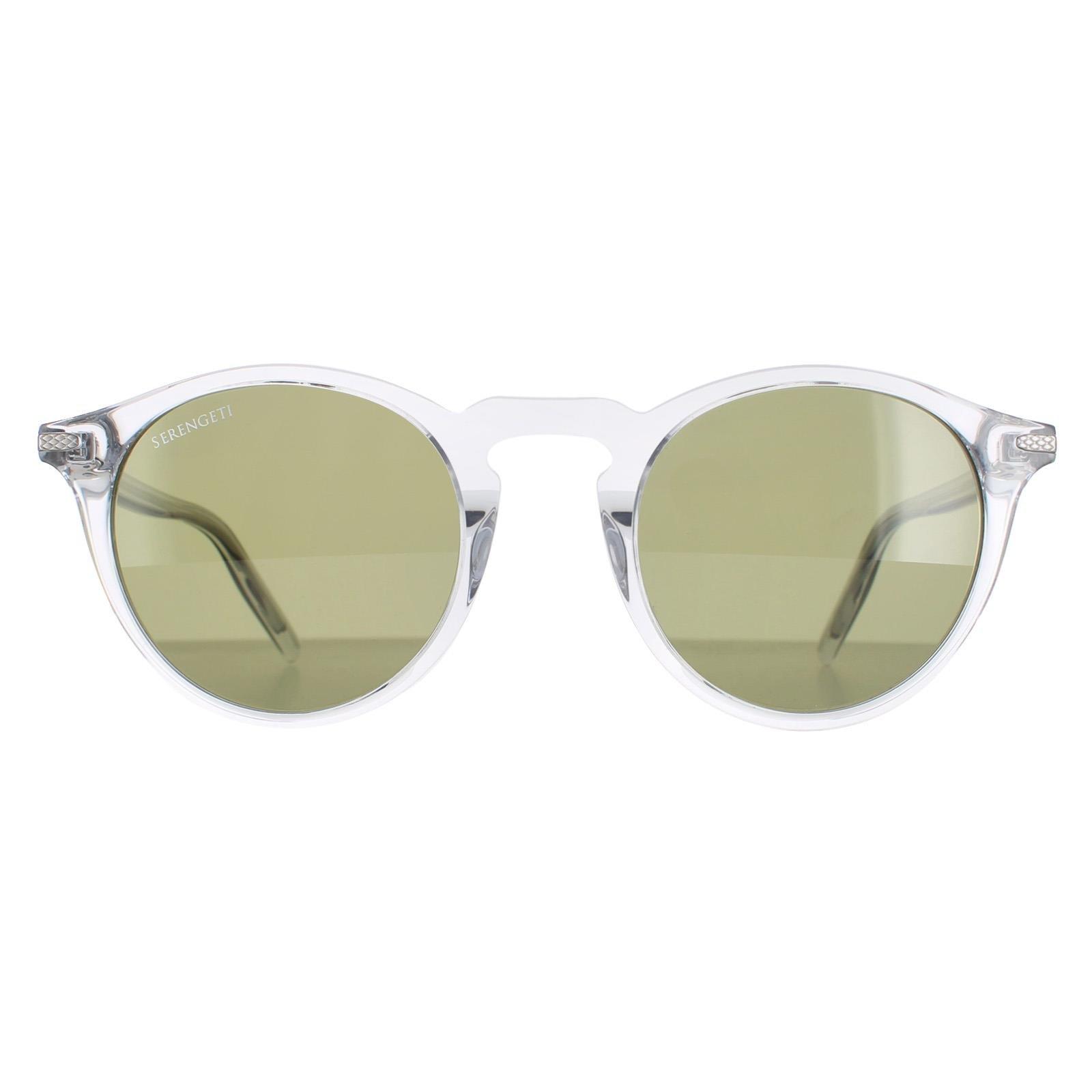 Round Shiny Crystal Mineral Polarized 555nm Green Raffaele Sunglasses