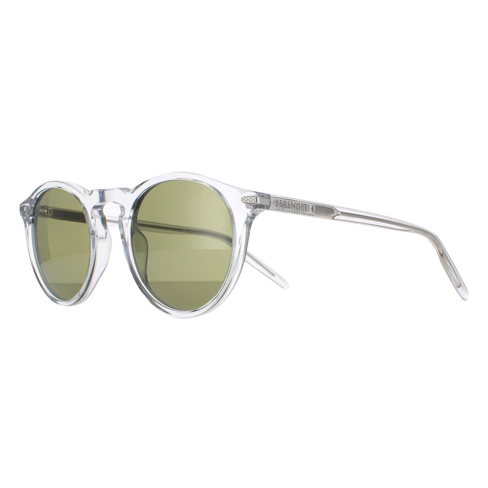 Round Shiny Crystal Mineral Polarized 555nm Green Raffaele Sunglasses