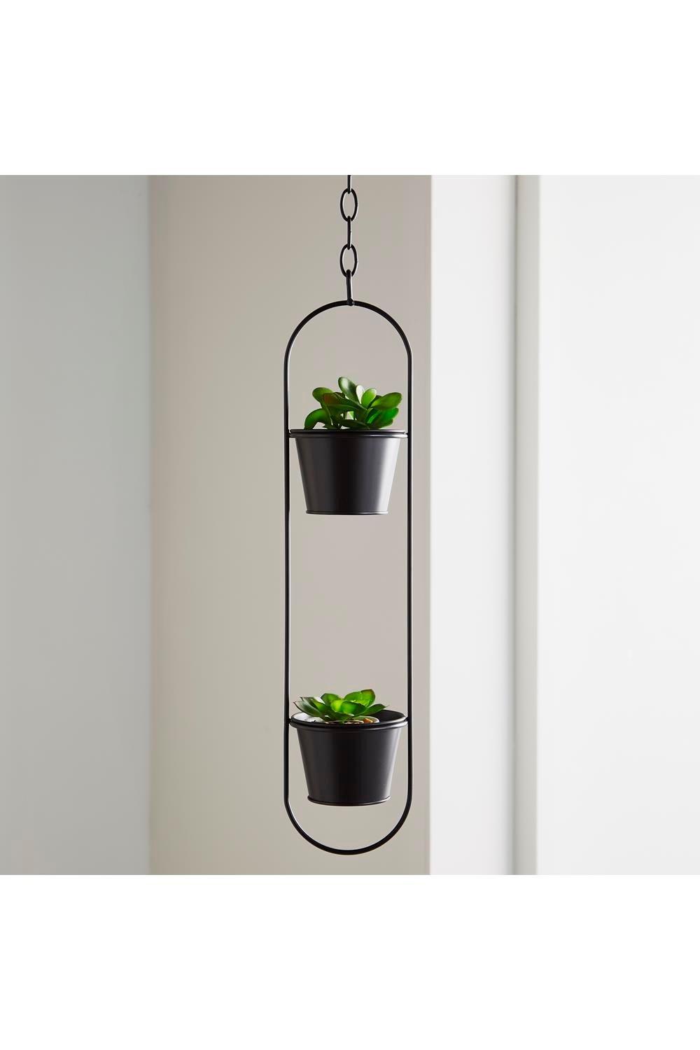 Planters | Small Duo Black Hanging Plant Holder | Native Home & Lifestyle