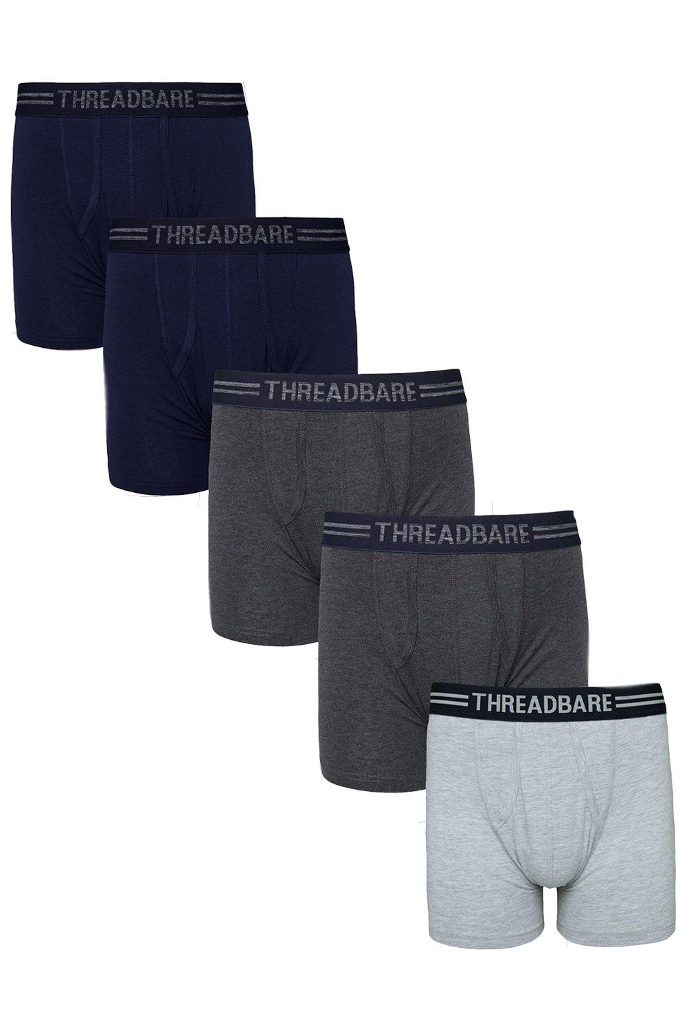 Threadbare 3 pack briefs in navy/red star print