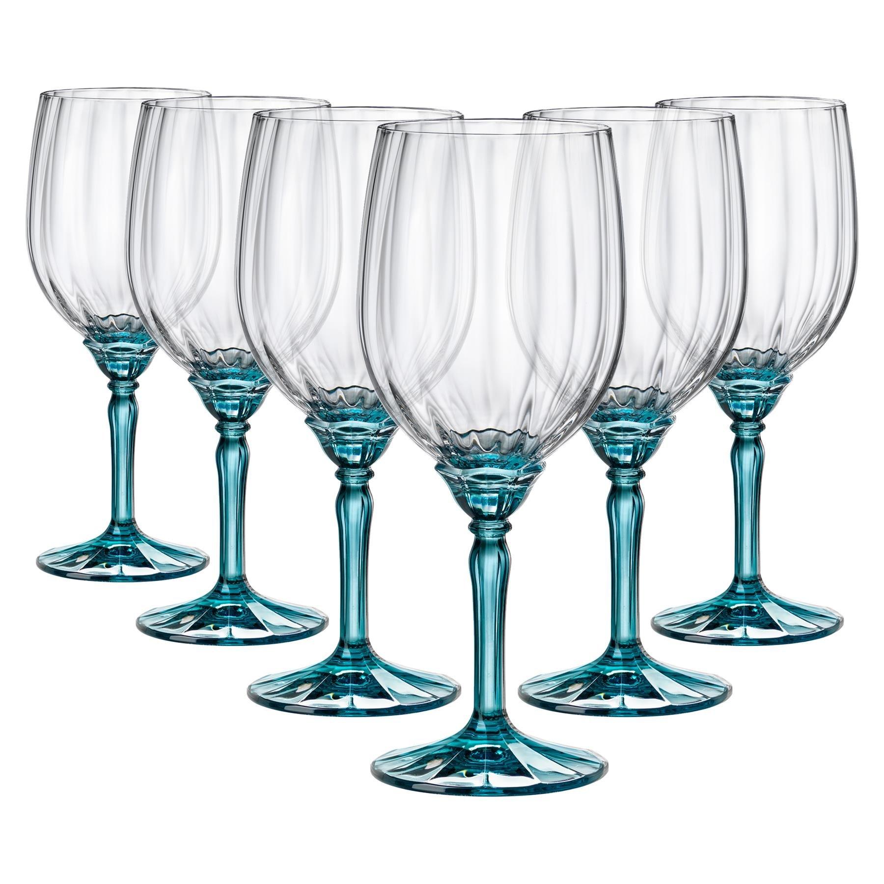 Bormioli Rocco Florian 18 oz. Red Wine / Gin & Tonic Glasses, Lucent Blue (Set of 4)