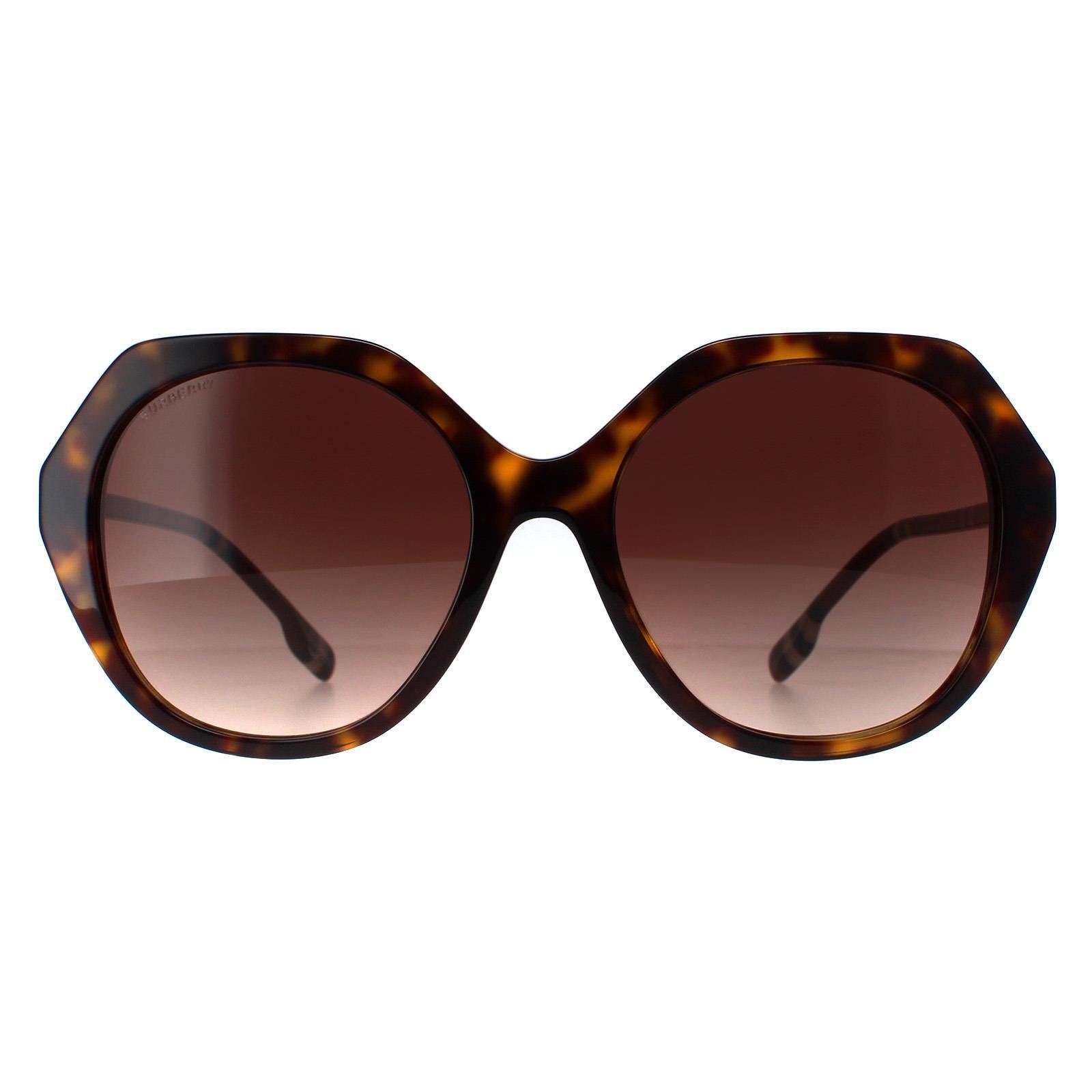 Sunglasses Round Dark Havana Brown Gradient BE4375 Burberry