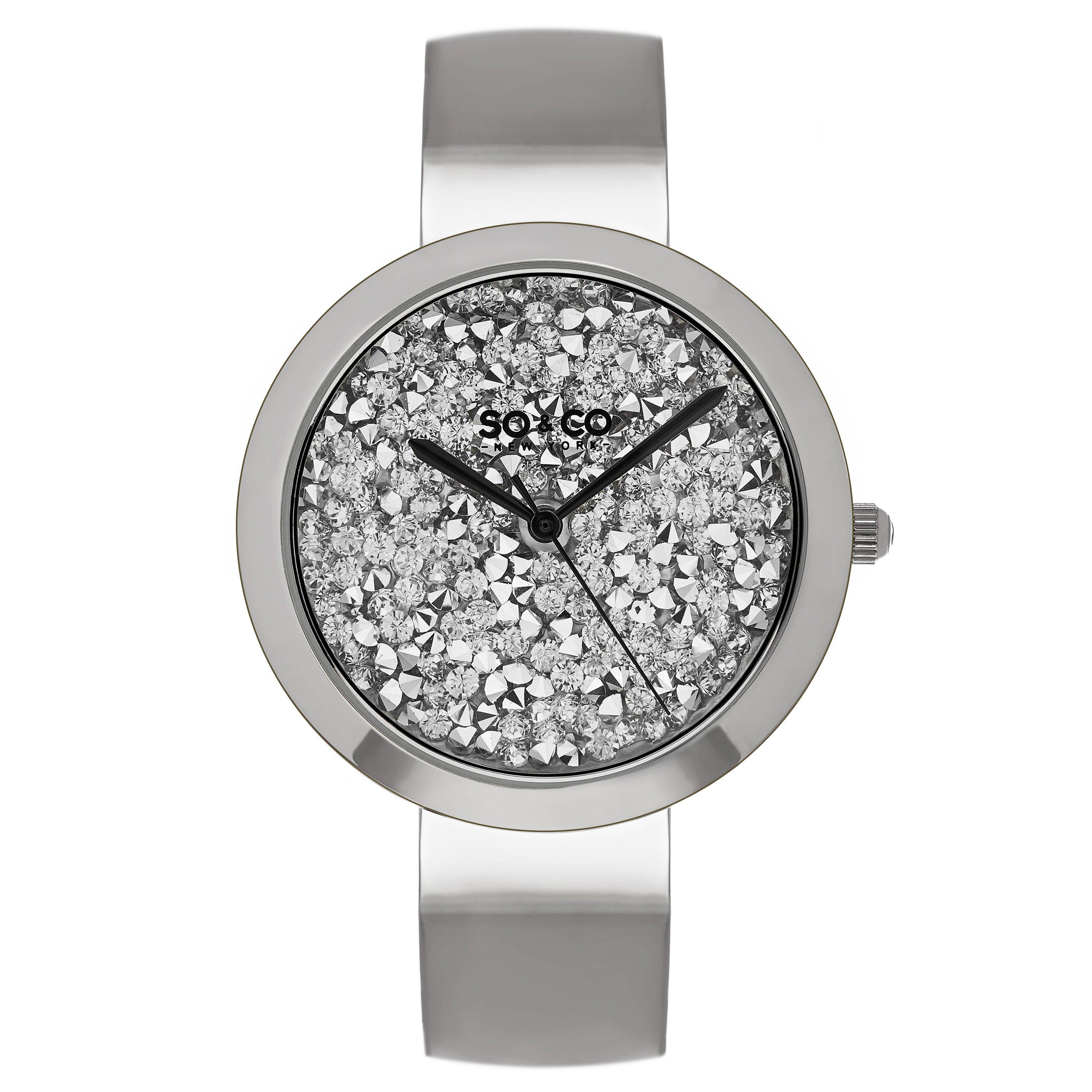 Watches Crystal Elegance Stainless Steel Bangle Watch with