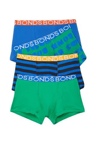 Bonds Boys 4 Pack Briefs Underwear size 12 14 Colour Blue Navy Yellow Print