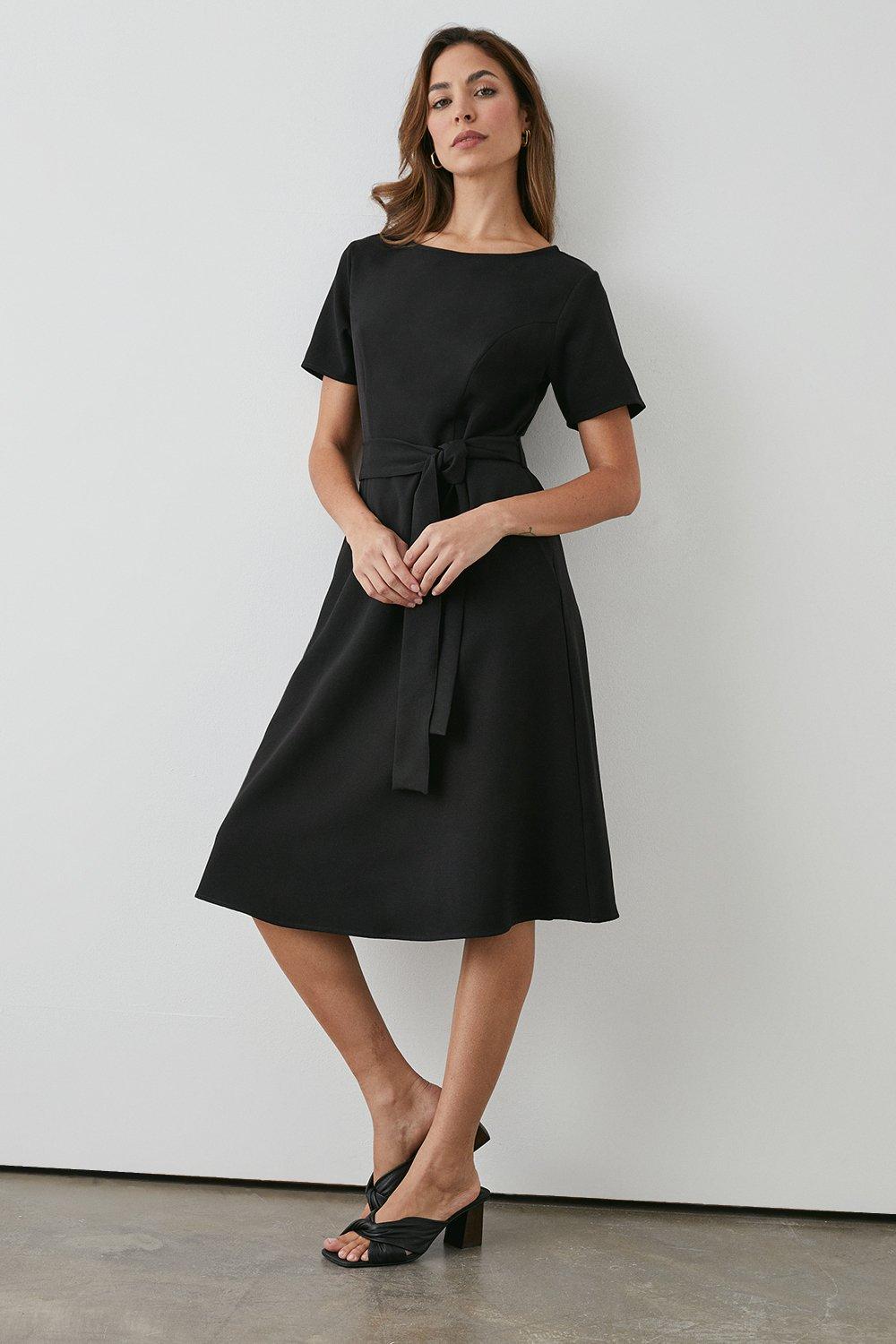 Fit and flare black hotsell midi dress