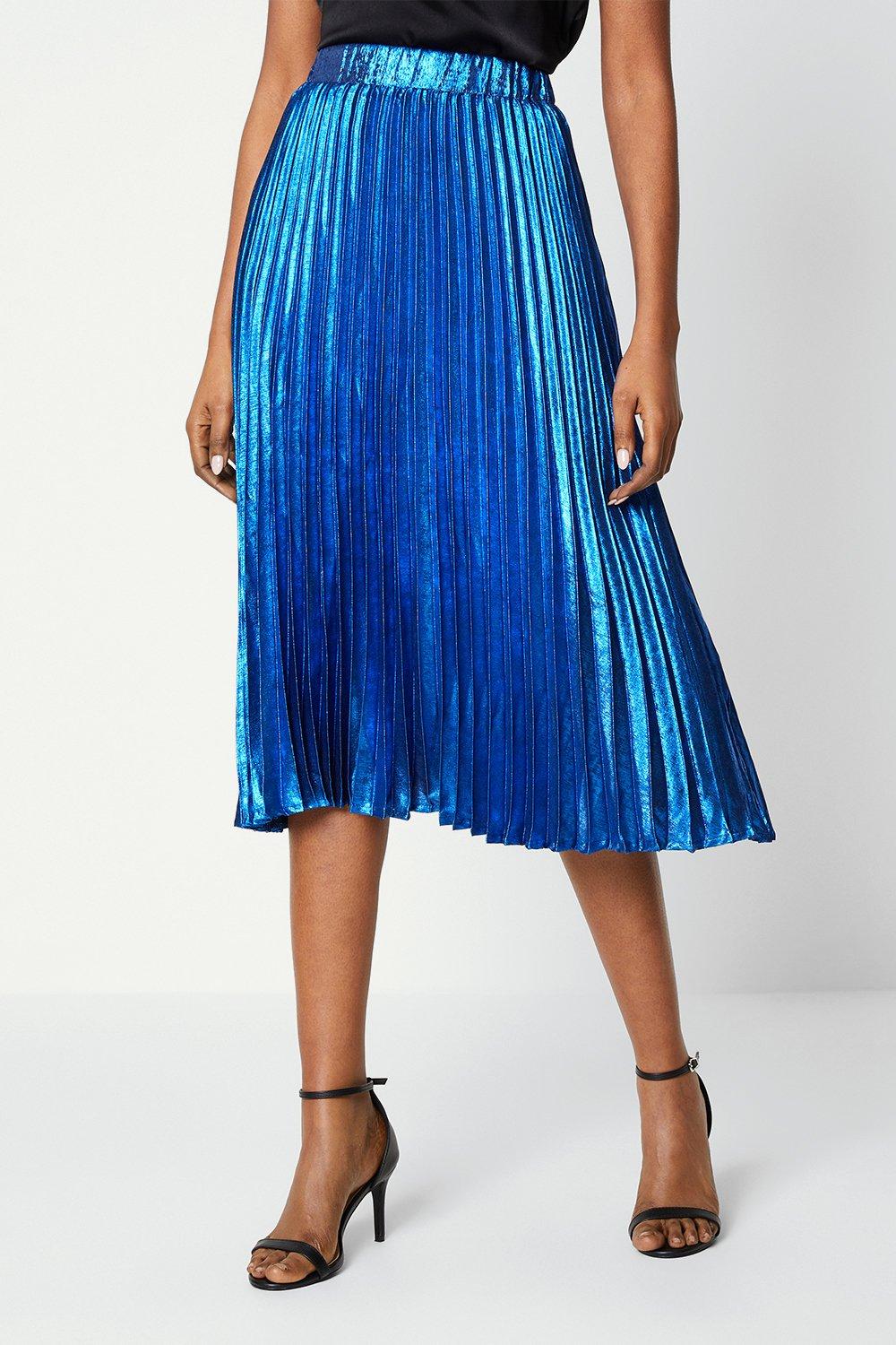 Foil Pleated Skirt