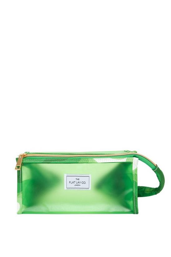 The Flat Lay Co Vibey Green Jelly Open Flat Makeup Box Bag 1